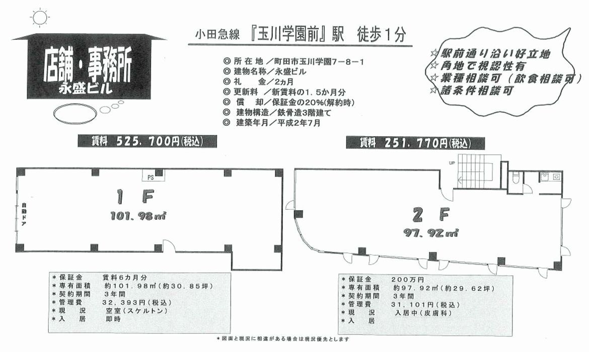 町田市玉川学園7 8 1 玉川学園前駅 永盛ビルの貸事務所 貸店舗 賃貸オフィス 物件詳細 不動産i Land